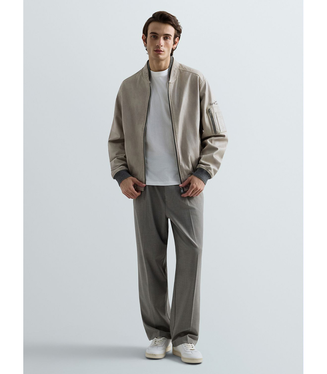 ラムレザーボンバージャケット 詳細画像 グレイッシュベージュ 2